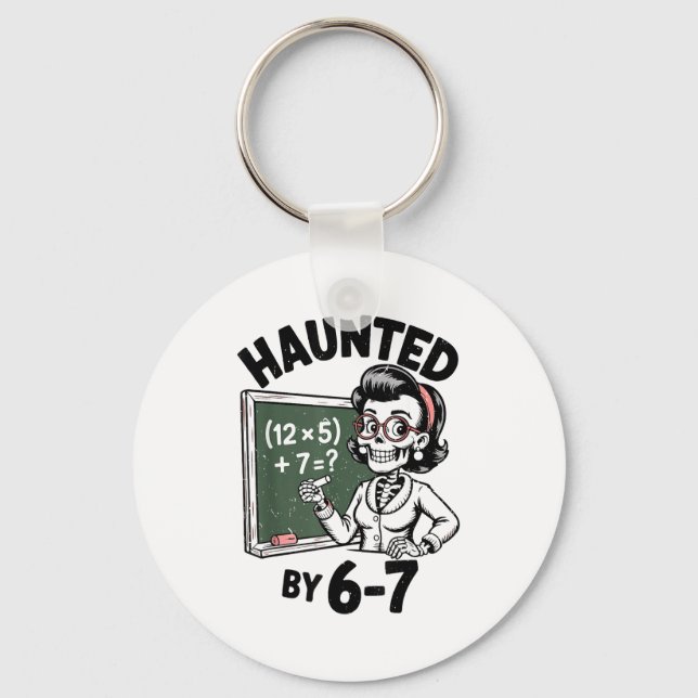 Porte-clés Haunted 67 Skeleton Math Teacher Halloween Costume (Recto)
