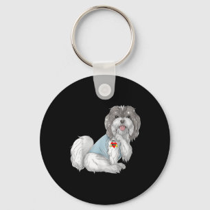 Porte-clés Havanais I Love Maman Tattoo Chien Drôle Mères Jou