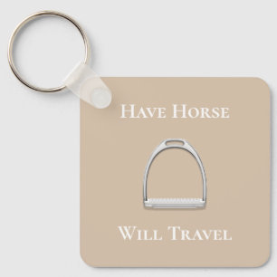 Porte-clés "Have Horse Will Travel" Stirrup Iron on Beige