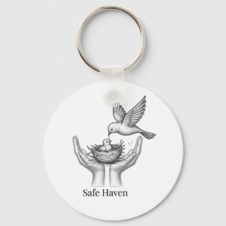 Porte-clés Havre de Paix - Oiseau dans les Mains Humaines Mar