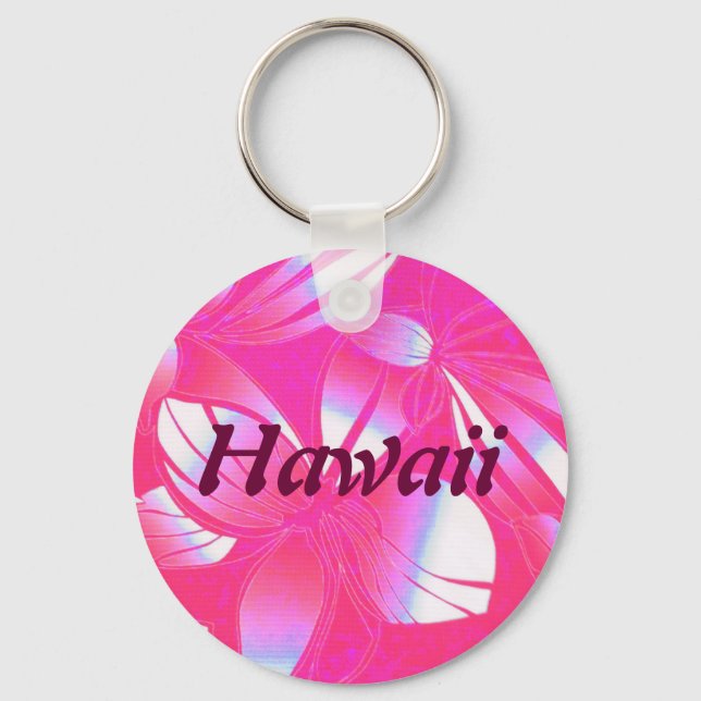 Porte-clés Hawaïen Floral Imprimer Porte - clé rose (Recto)