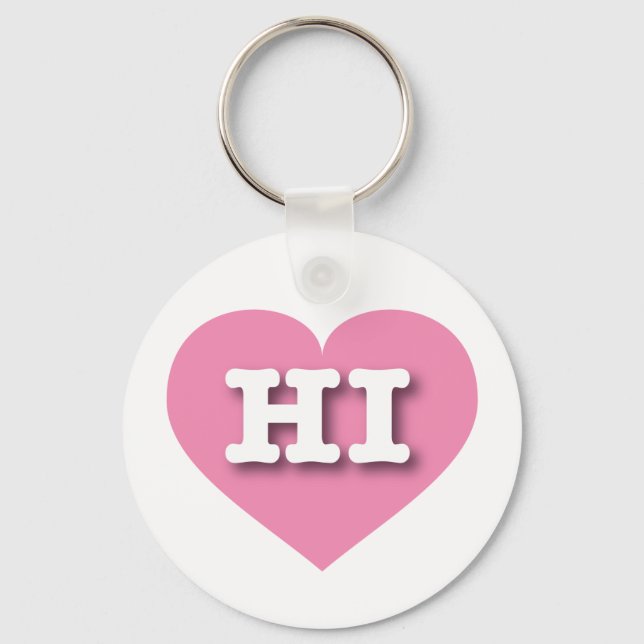 Porte-clés Hawaii Solid Coeur Rose - Big Love (Recto)