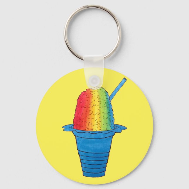 Porte-clés Hawaiian Rainbow Shave Ice Froid Dessert Hawaii (Recto)