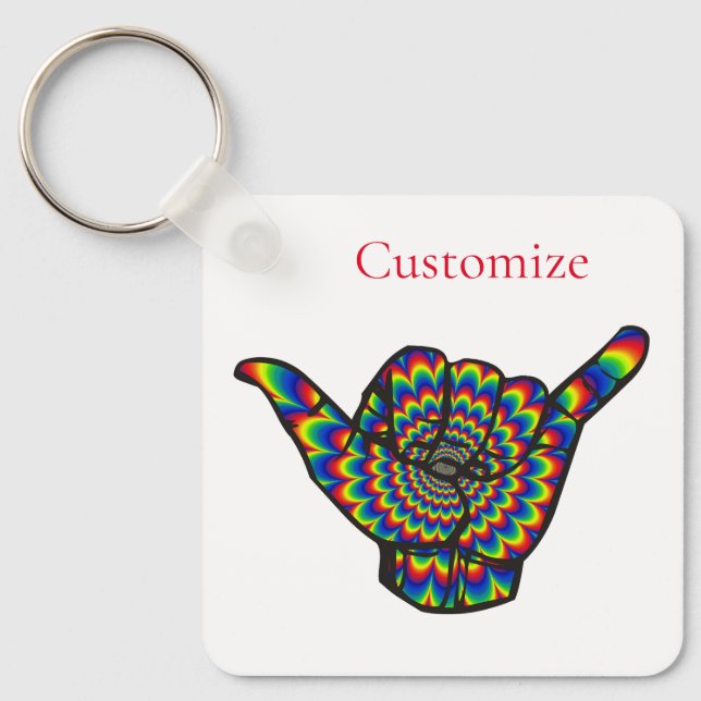 Porte-clés Hawaiian Shaka Psychedelic Thunder_Cove (Recto)