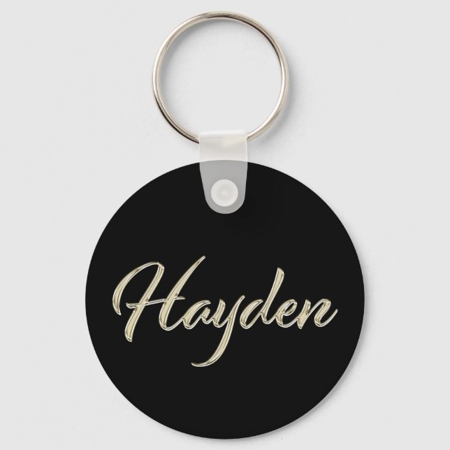 Porte-clés Hayden Name whitegold Button (Recto)