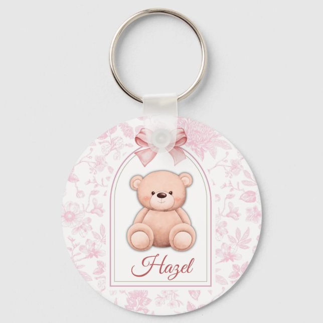 Porte-clés Hazel | Conception personnalisée d'ours en peluche (Recto)