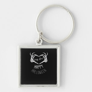 Porte-clés Hé, Boo ! Happy Halloween Skeleton Hand Heart Clas
