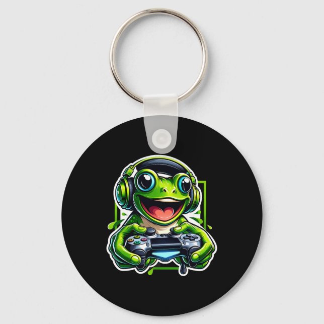 Porte-clés Headphone Video Game Frog Gaming  (Recto)