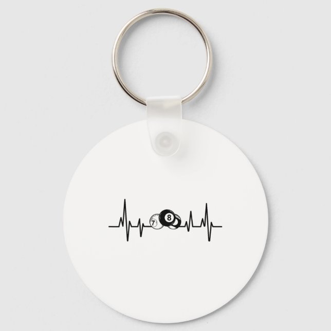 Porte-clés Hearbeat Pool Billard Lecteur Billard Cue (Recto)
