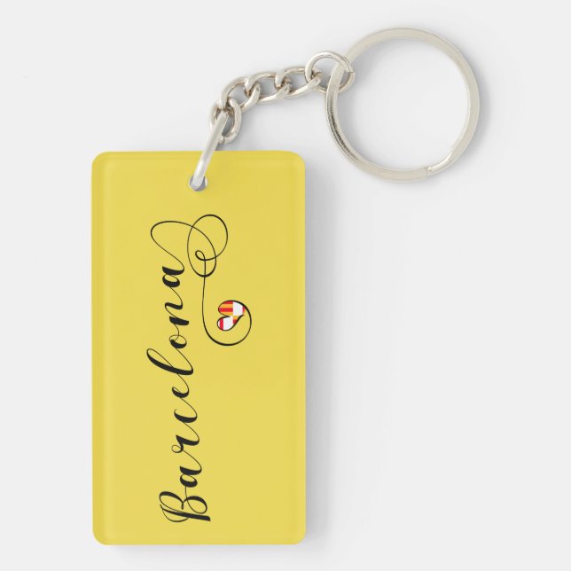 Porte-clés Heart Barcelona Keyring, Catalogne (Dos)