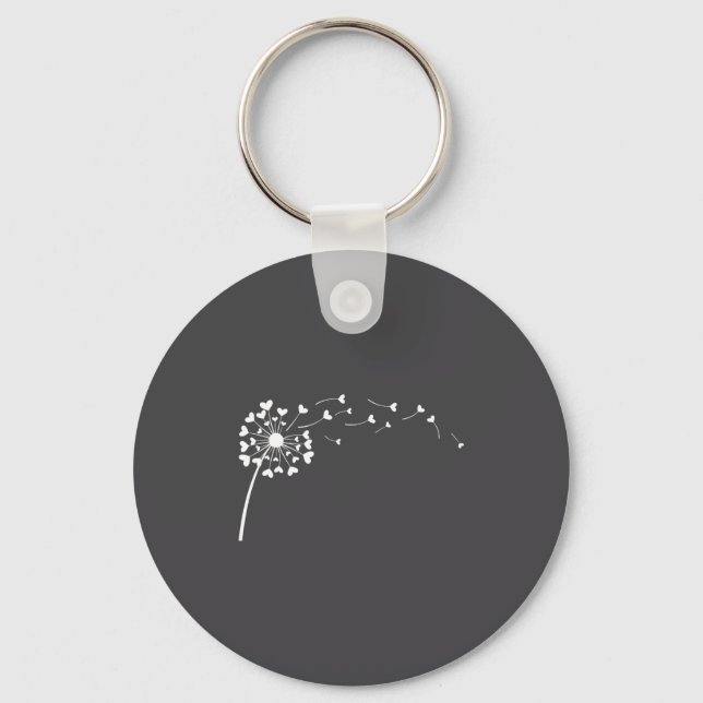 Porte-clés Heart Dandelion Flower Love Cute Valentines Day Wo (Recto)