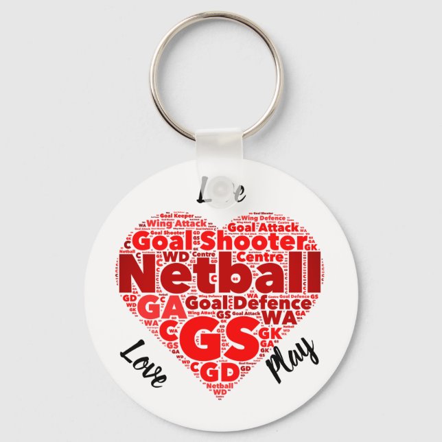 Porte-clés Heart Design GS Inspirational Netball (Recto)