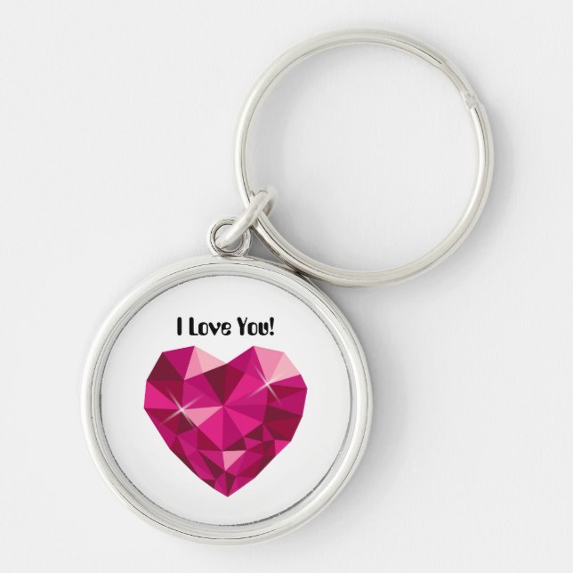 Porte-clés Heart Gemstone I Love You (Devant)