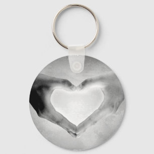 Porte-clés Heart Hands B&W Photo