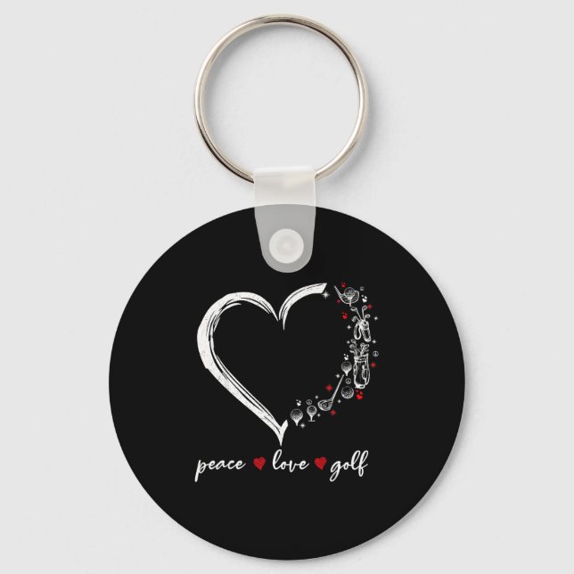Porte-clés Heart Peace Love Golf Player Srt Lovers Outfit Wom (Recto)