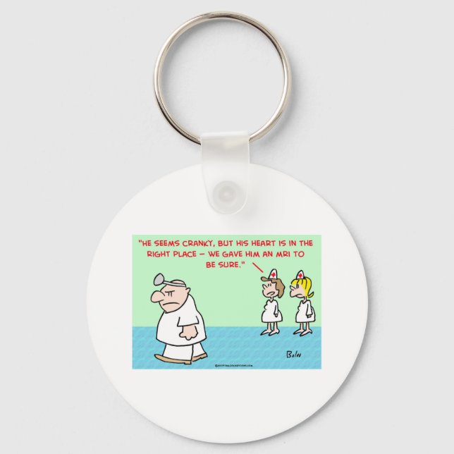 Porte-clés heart right place mri (Recto)