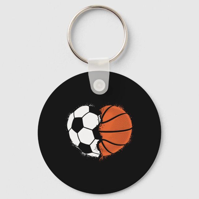 Porte-clés Heart Sports Soccer Sketll Ll Lover Valentines Day (Recto)