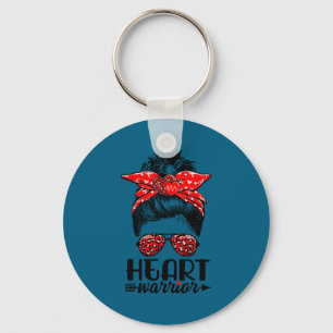 Porte-clés Heart Warrior Messy Bun Go Red - Maladie Cardiaque