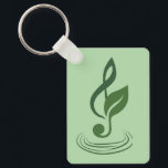 Porte-clés Heather Niemi Savage Key Chain<br><div class="desc">Support a composer by buying merch! Show off your love of music with a keychain displaying my logo on a mint green background. My treble clef with a leaf logo in a dark sage green represents my work as both a musician and an herbalist. The 5 ripples represent the 5...</div>