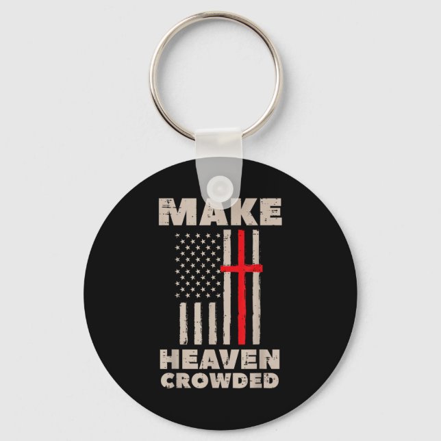 Porte-clés Heaven Us Flag Patriotic Christian Religious God J (Recto)