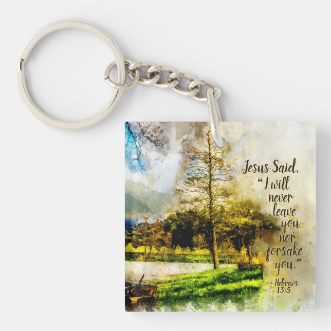 Porte-clés Hébreux 13:5 Je ne vous quitterai jamais ni ne vou (Devant)