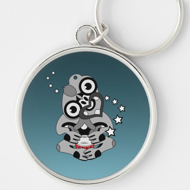 Porte-clés Hei Tiki Nouvelle-Zélande Drum Maori design (Devant)