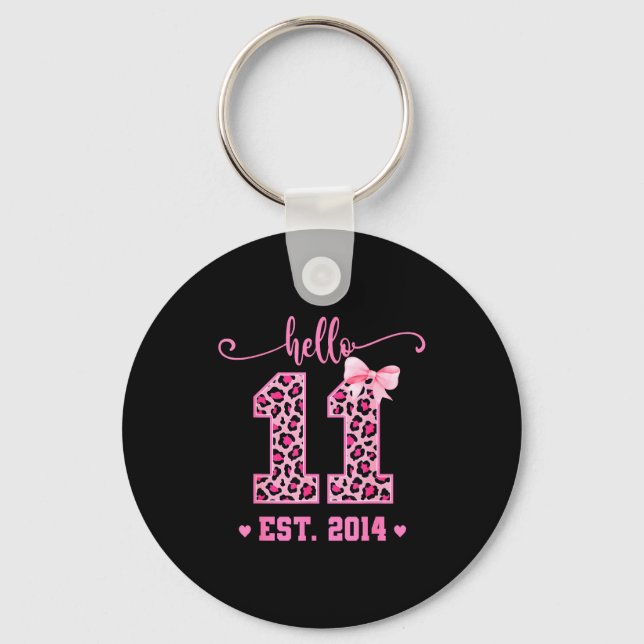 Porte-clés Hello Eleven Est 2014 Coquette Bow 11th Birthday G (Recto)