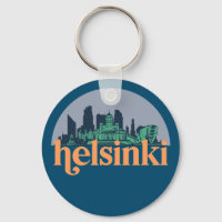 Helsinki Finlande City Skyline Retro Cityscape Art
