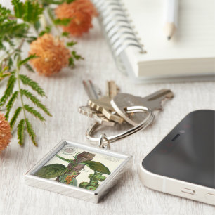 Porte-clés Herbes et épices alimentaires vintage, plante de p