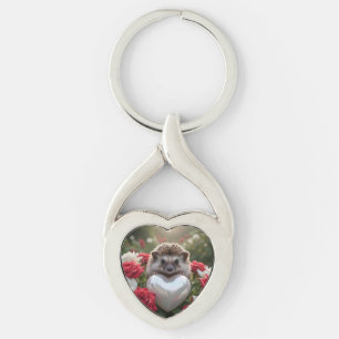 Porte-clés Hérisson mignon de juin avec cœur de perle