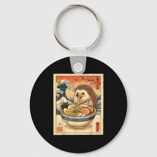 Porte-clés Hérisson Mignon Mangeant Un Bol De Nouilles Ramen