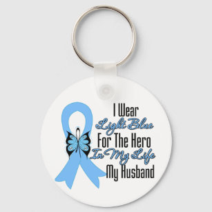 Porte-clés Héros du ruban du cancer de la prostate Mon mari