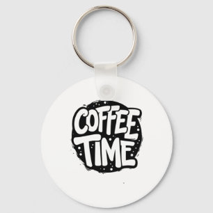 Porte-clés Heure du café - Sticker de typographie manuscrite 
