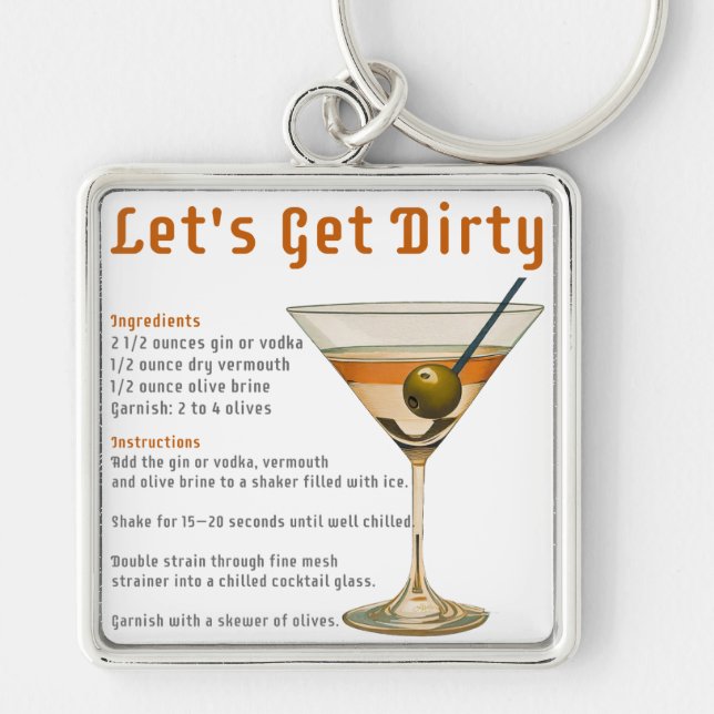 Porte-clés Heure du cocktail : découvrez la recette du Dirty  (Devant)