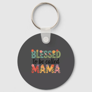 Porte-clés Heureuse d'être appelée maman Floral Citation de m