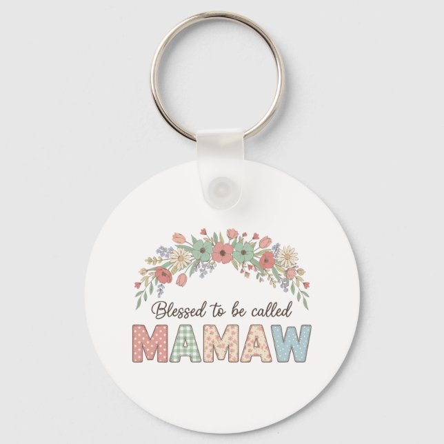 Porte-clés Heureuse d'être appelée Mamaw (Recto)