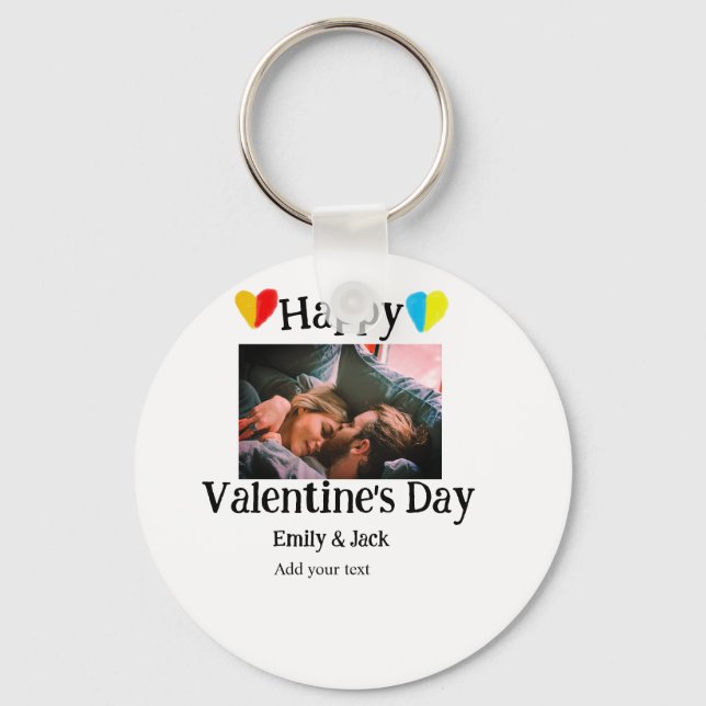 Porte-clés Heureuse Sainte-Valentin ajouter nom de couple pho (Recto)