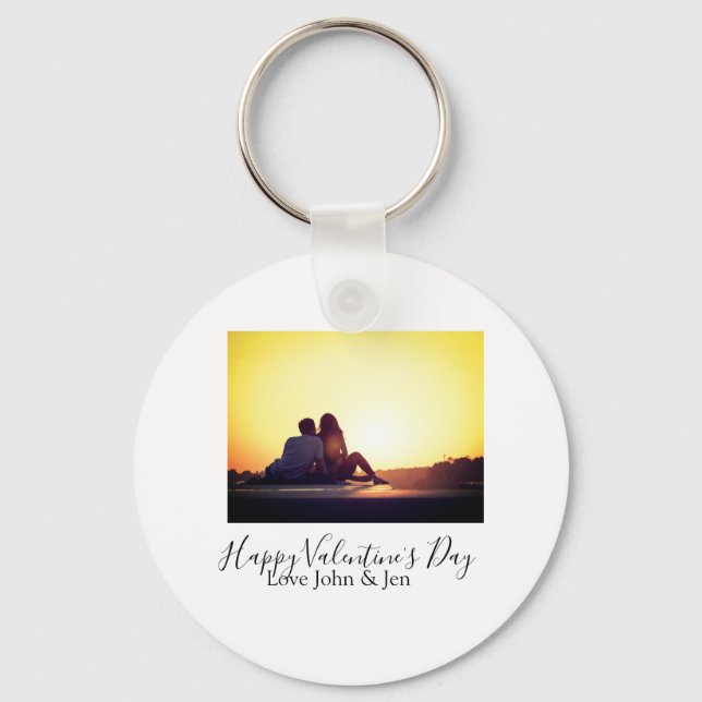 Porte-clés Heureuse Sainte-Valentin amour ajouter nom photo s (Recto)