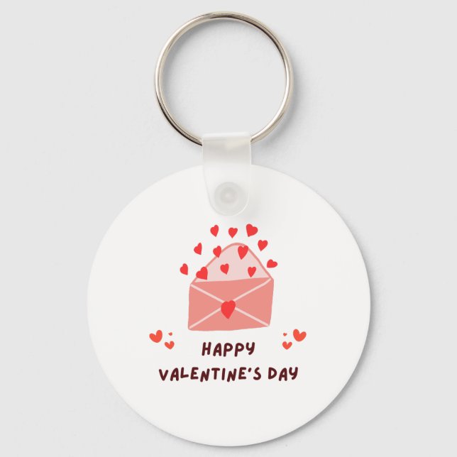 Porte-clés Heureuse Sainte-Valentin - Coeurs rouges - Images  (Recto)