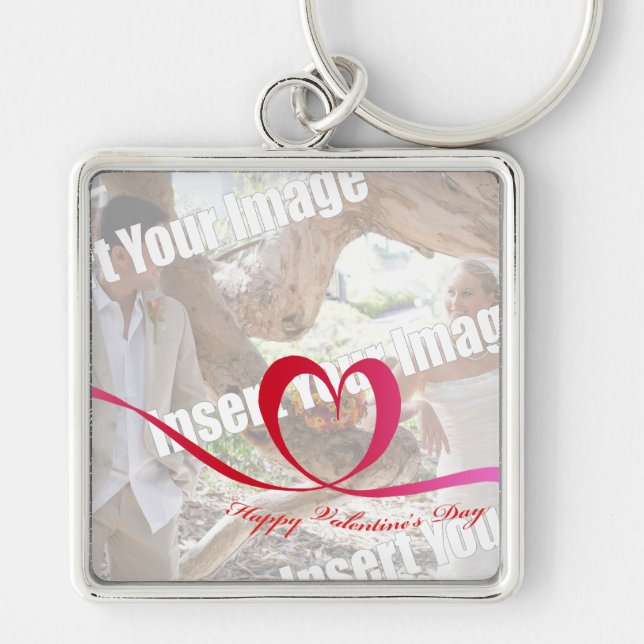 Porte-clés Heureuse Sainte-Valentin de photo (Devant)