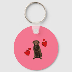 Porte-clés Heureuse Sainte-Valentin du chocolat du Labrador