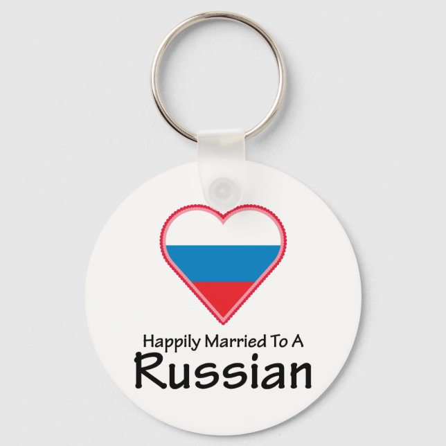 Porte-clés Heureusement marié à un Russe (Recto)