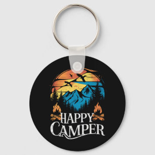 Porte-clés Heureux campeur Rétro Vintage Équipage de camping