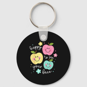 Porte-clés Heureux de voir votre visage Groovy Apple Smile Fa