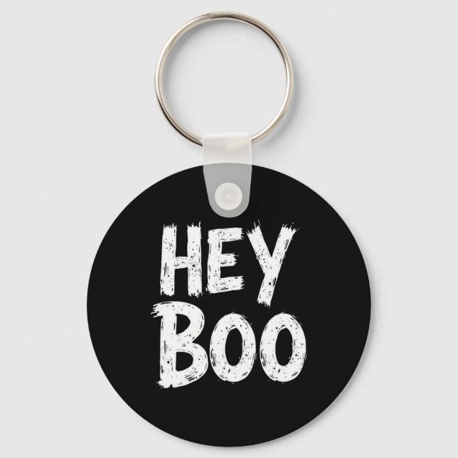 Porte-clés Hey Boo Funny Halloween Fantôme (Recto)