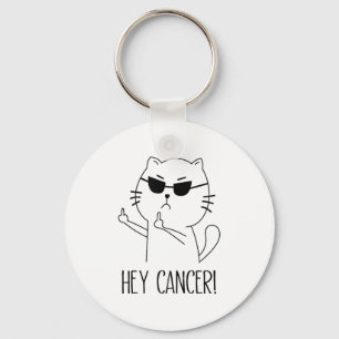 Porte-clés Hey Cancer F U, Funky Chat Doigt Moyen, F#ck Canc
