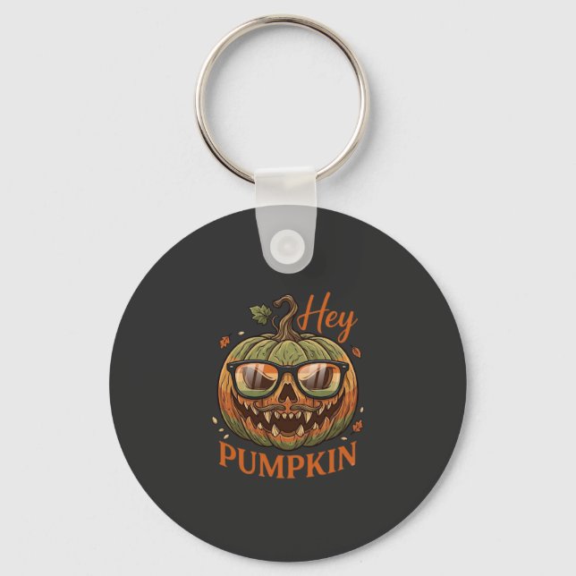 Porte-clés Hey Citrouille Halloween Lanterne Jack Lunettes Mo (Recto)