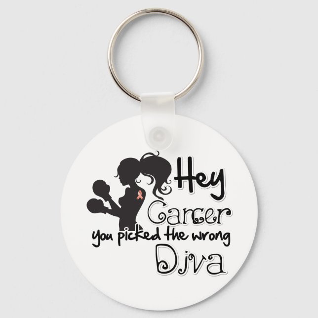Porte-clés Hey Endometrial Cancer You Picked The Wrong Diva (Recto)