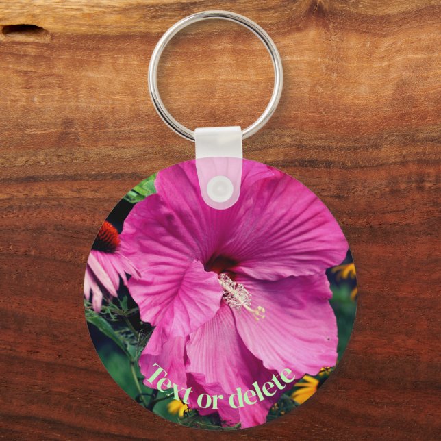Porte-clés Hibiscus Et Fleurs Amis Personnalisés (Recto)