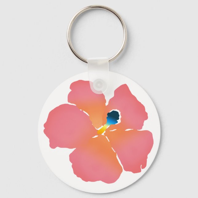 Porte-clés Hibiscus rose (Recto)